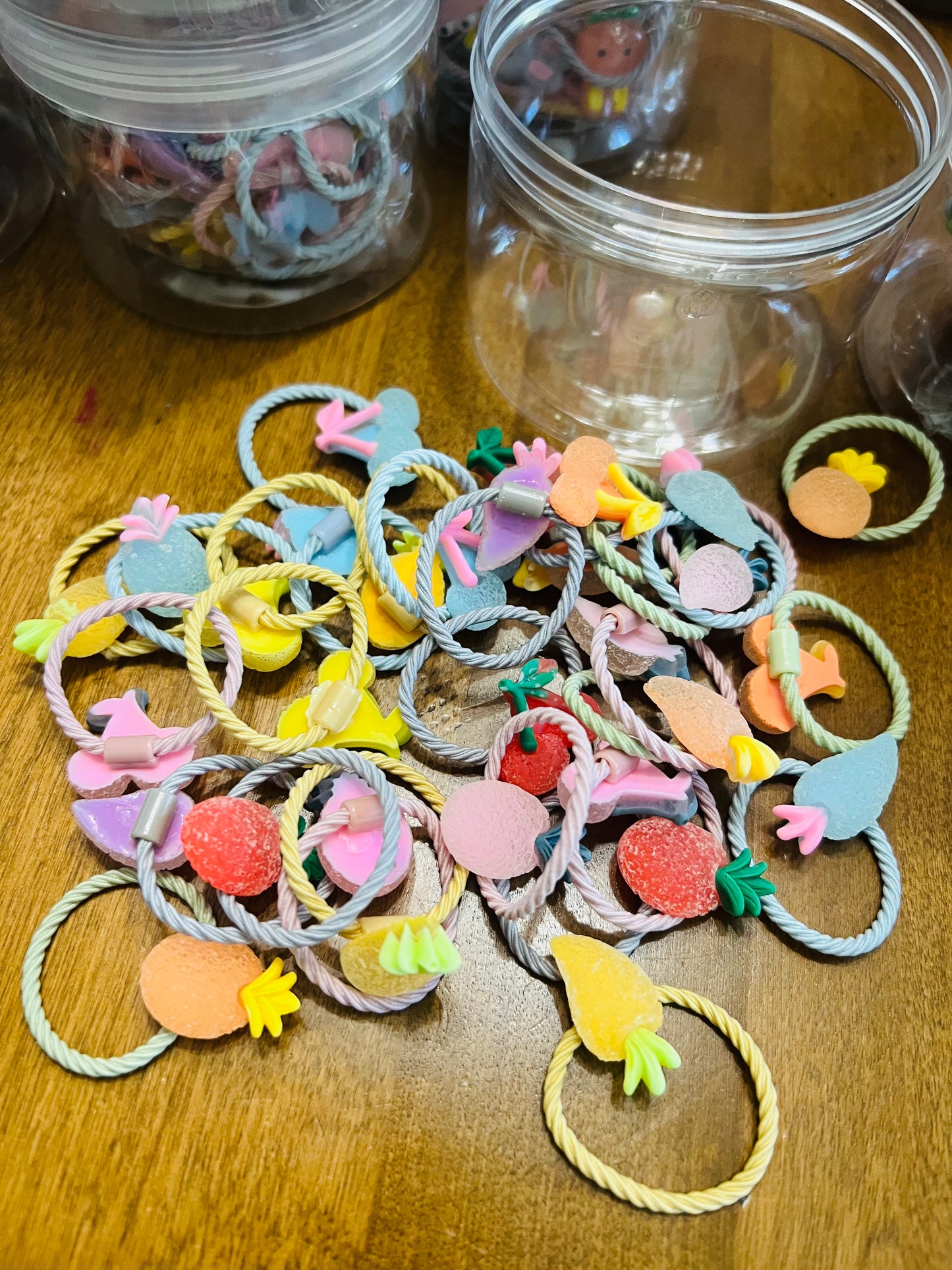 30 Pieces Luxury Resin Fruit Baby/Kids Elastic Rubber Band