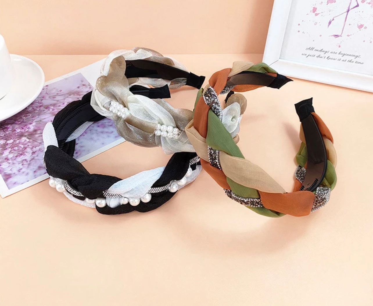 Headbands Fashion Candy, Color Pearl, Head band Custom Mesh Hair Bands