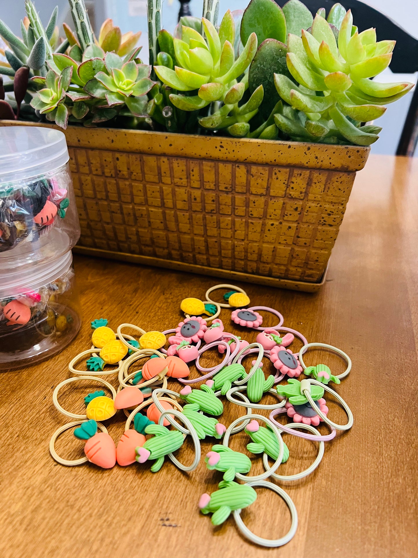 30 Pieces Luxury Resin Fruit Baby/Kids Elastic Rubber Band