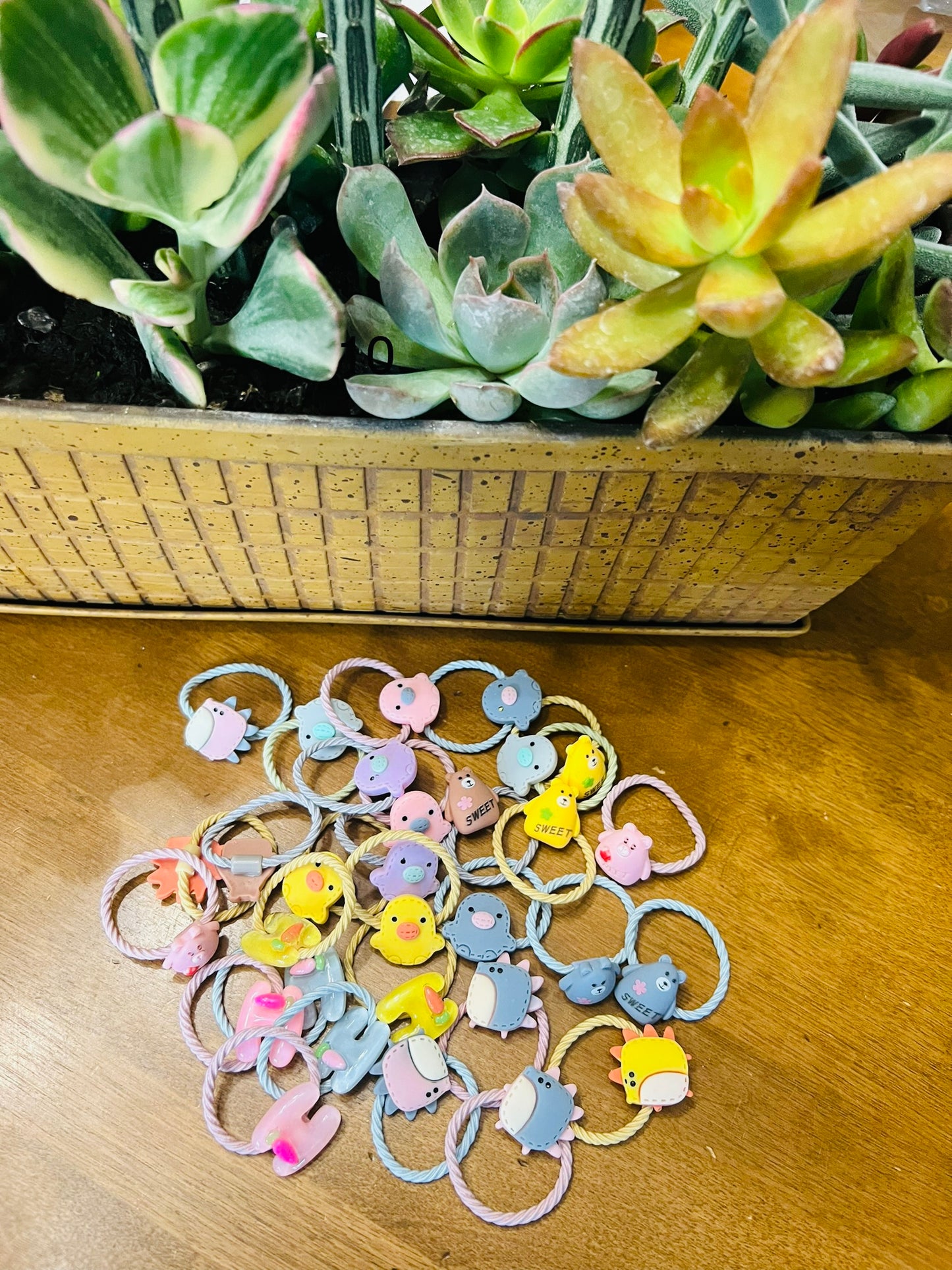 30 Pieces Luxury Resin Fruit Baby/Kids Elastic Rubber Band