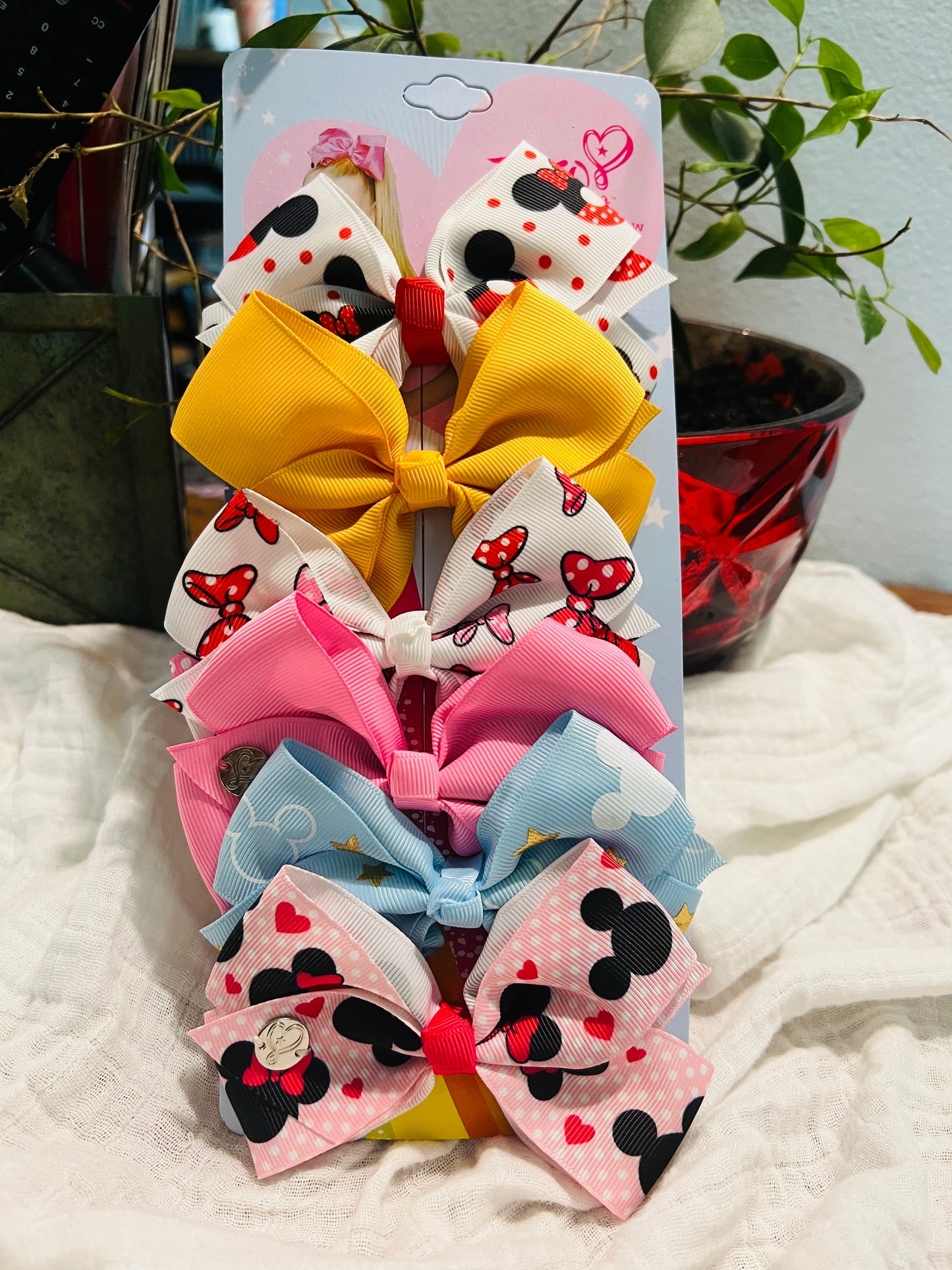 JoJo Siwa Bow 5-Inch 6 Pcs. Kids Hair Accessories.