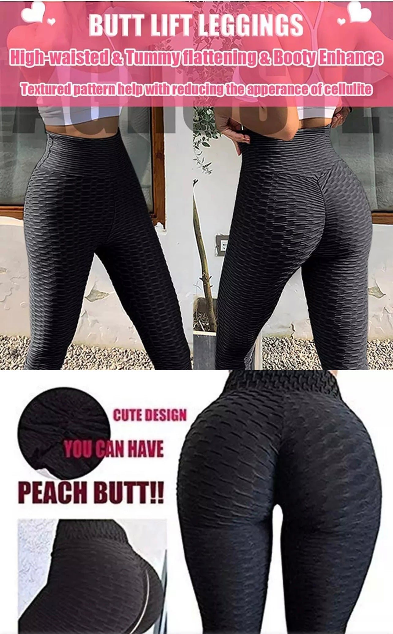 Workout Butt Lifting Leggings- Gym Fitness High Waisted Yoga Pants