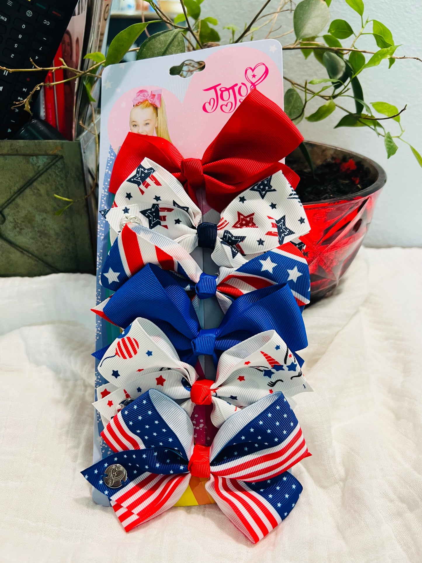 JoJo Siwa Bow 5-Inch 6 Pcs. Kids Hair Accessories.