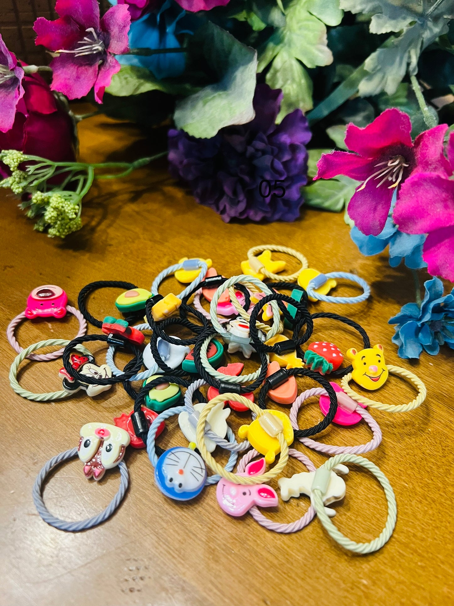 30 Pieces Luxury Resin Fruit Baby/Kids Elastic Rubber Band