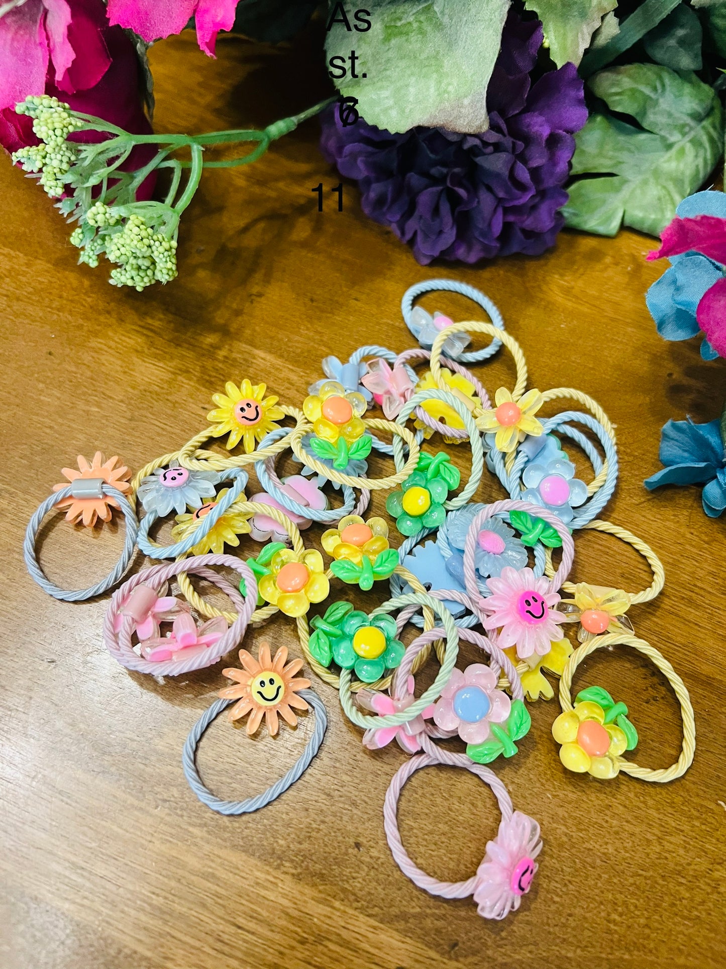 30 Pieces Luxury Resin Fruit Baby/Kids Elastic Rubber Band