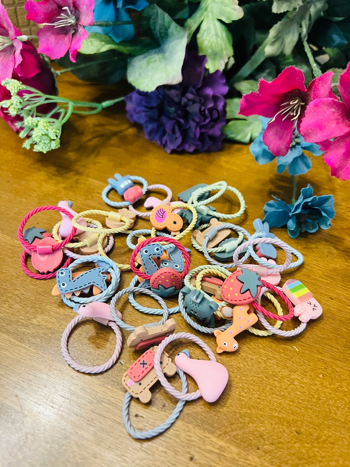 30 Pieces Luxury Resin Fruit Baby/Kids Elastic Rubber Band